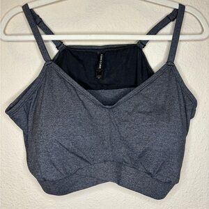 Torrid Curve Heather Gray Cross Front Bralette 3x